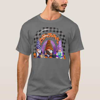 Tre Gnomes Halloween Costume Fall Pumpkin Rainbo T Shirt