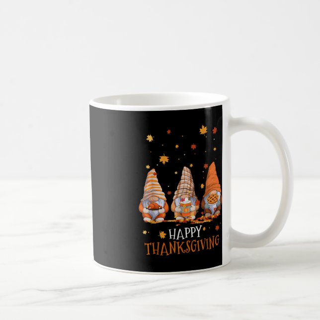 Tre Gnomes-Happy thanksgiving-dagen sjunker hösten Kaffemugg (Höger)