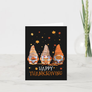 Tre Gnomes-Happy thanksgiving-dagen sjunker hösten Kort