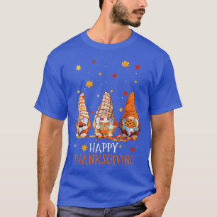 Tre Gnomes-Happy thanksgiving-dagen sjunker hösten T Shirt