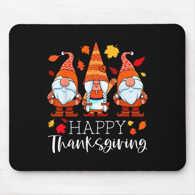 Tre Gnomes Happy thanksgiving Gnomes Fall Gnome Musmatta (Framsidan)