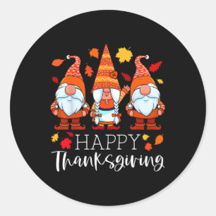 Tre Gnomes Happy thanksgiving Gnomes Fall Gnome Runt Klistermärke