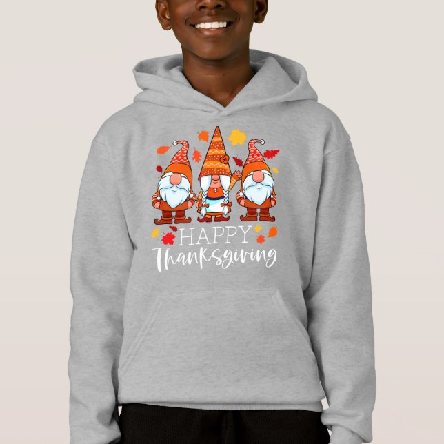 Tre Gnomes Happy thanksgiving Gnomes Fall Gnome T Shirt (Framsida)