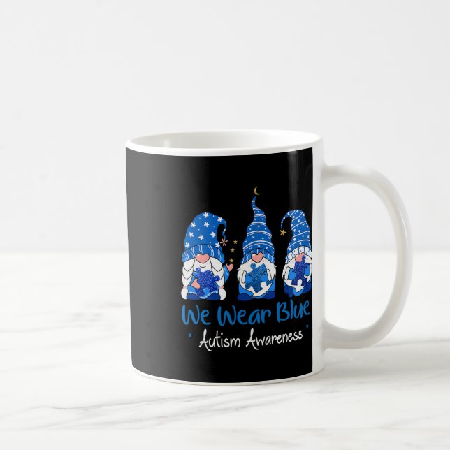 Tre Gnomes Holding Blue Puzzle Autism Awareness Kaffemugg (Höger)
