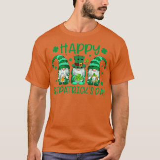 Tre Gnomes Holding Shamrock Leopard Play St Pat T Shirt