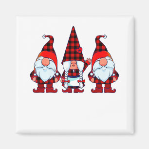 Tre Gnomes i Buffalo Play jul Gnome Julafton Magnet
