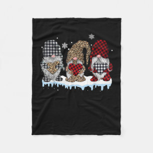Tre Gnomes i Leopard Buffalo Play jul Fleecefilt