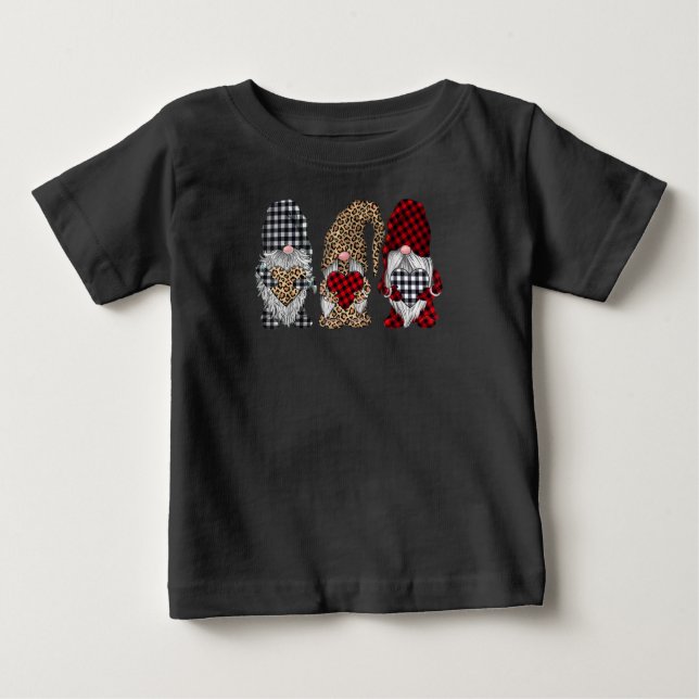 Tre Gnomes i Leopard Buffalo Play jul T Shirt (Framsida)