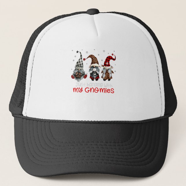 Tre Gnomes i röd jul bara med min. Keps (Framsida)