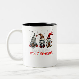 Tre Gnomes i röd jul bara med min. Två-Tonad Mugg