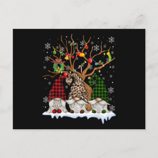 Tre Gnomes Leopard Buffalo Play Red jul L Meddelande Vykort