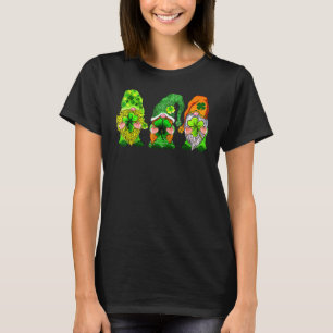 Tre Gnomes Lucky Klöver Löv Shamrock St Patrick T Shirt