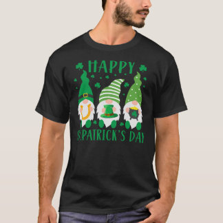 Tre Gnomes Lucky Shamrock St patrick's day Irish T Shirt