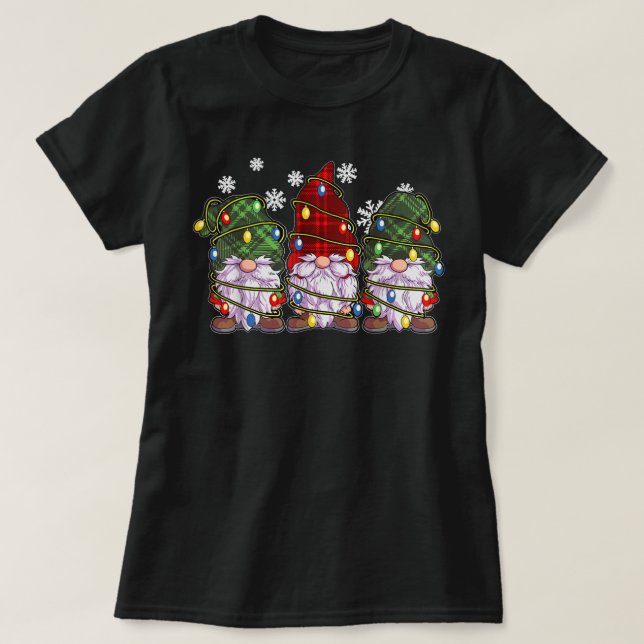 Tre Gnomes Manar Women Buffalo Play Red jul T Shirt (Design framsida)