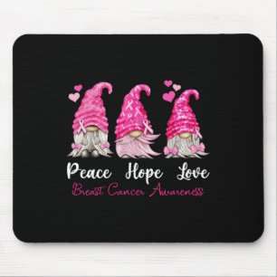 Tre Gnomes Peace Hope Kärlek Breast Cancer Awarene Musmatta