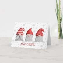 Tre Gnomes Watercolor Beard Red White Julafton