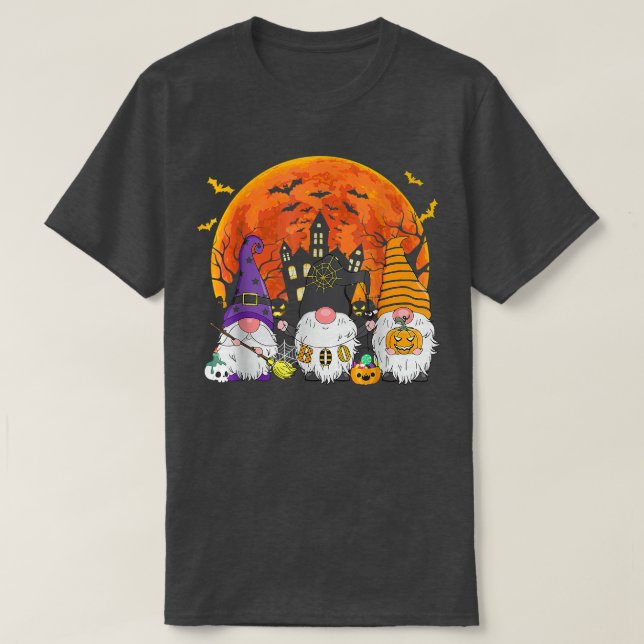 Tre Gnomes Witch Halloween Pumpkin Autumn Spooky T Shirt (Design framsida)