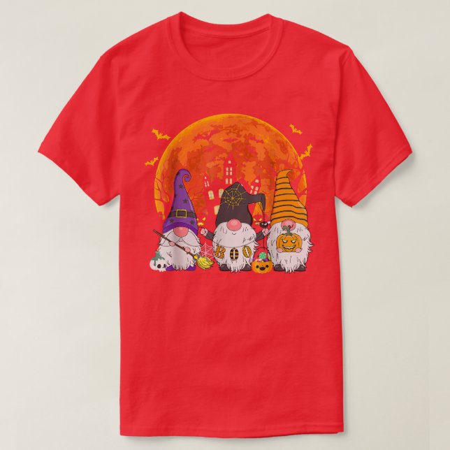Tre Gnomes Witch Halloween Pumpkin Autumn Spooky T Shirt (Design framsida)