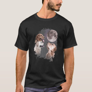 Tre Golden Retriever Måne Varg T Shirt
