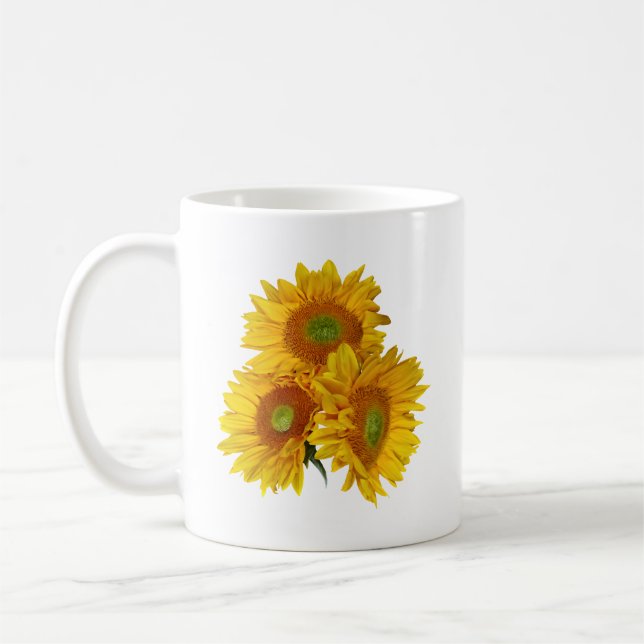 Tre Golden Sunblommor Kaffemugg (Vänster)