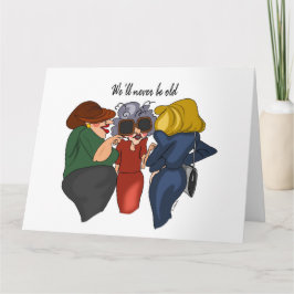 Tre Gossipers Tecknad Birthday Card-Anpassade Kort