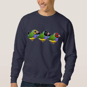 Tre Gouldian Finches Lång Ärmad Tröja