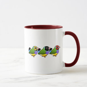 Tre Gouldian Finches Mugg