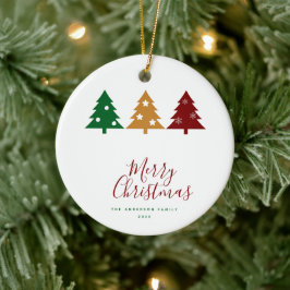 Tre Gräs Träd Stars God jul i Snöflingor Julgransprydnad Keramik