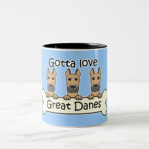 Tre great dane Två-Tonad mugg