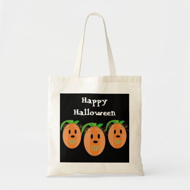 Tre grinning Pumpkins Tygkasse (Framsidan)