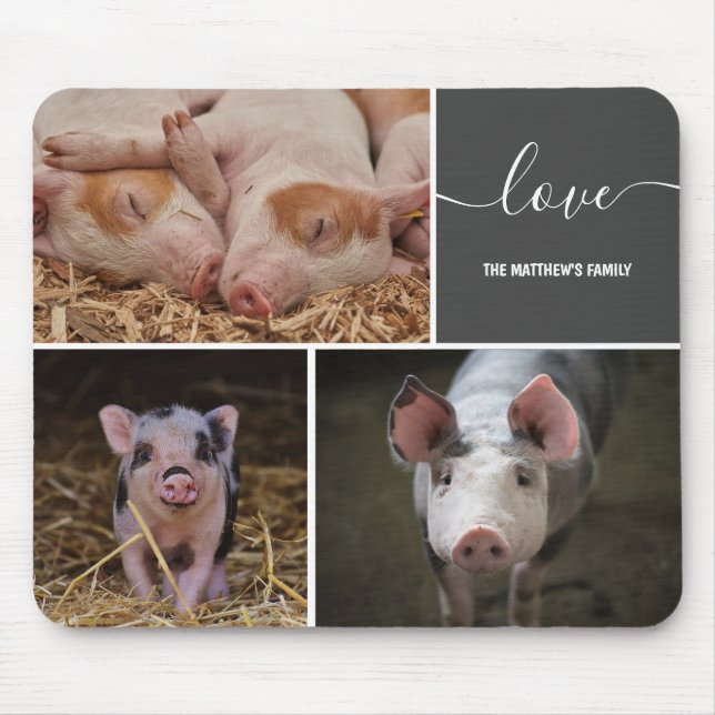 Tre Gris Collage Anpassningsbar Mouse Pad Musmatta (Framsidan)
