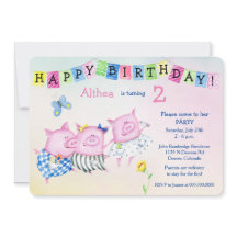 Tre Grisar Barns födelsedag Party