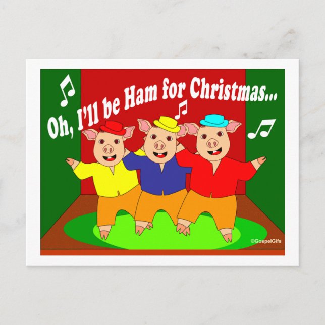 Tre Grisar Christian Gift Helg Vykort (Framsida)