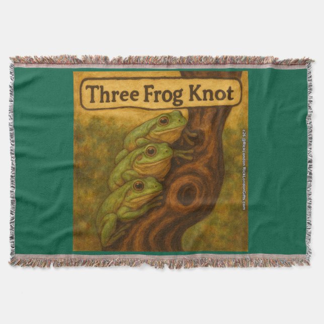 Tre Groda Knut – Whimsisk Groddjurs Ordlek Konst Filt (Framsidan)