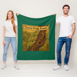 Tre Groda Knut – Whimsisk Groddjurs Ordlek Konst Fleecefilt