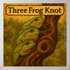 Tre Groda Knut – Whimsisk Groddjurs Ordlek Konst Poster