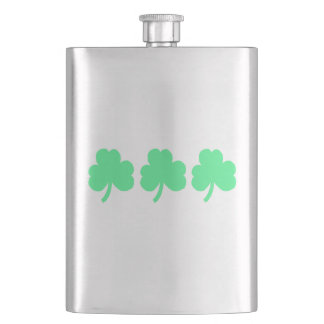 Tre gröna Shamrock Treenighet Fickplunta