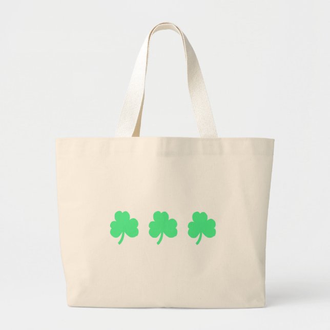 Tre gröna Shamrock Treenighet Jumbo Tygkasse (Framsidan)