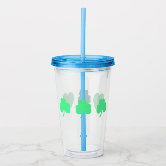 Tre gröna Shamrock Treenighet Take Away Mugg (Framsida)