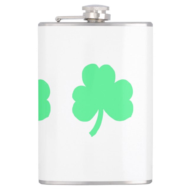 Tre gröna Shamrock Treenigheten Fickplunta (Framsidan)