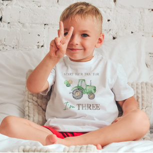 TRE Grönt Tractor Birthday T-Shirt