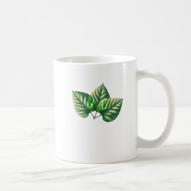 tre gröntar löv för T-shirt Kaffemugg (Höger)