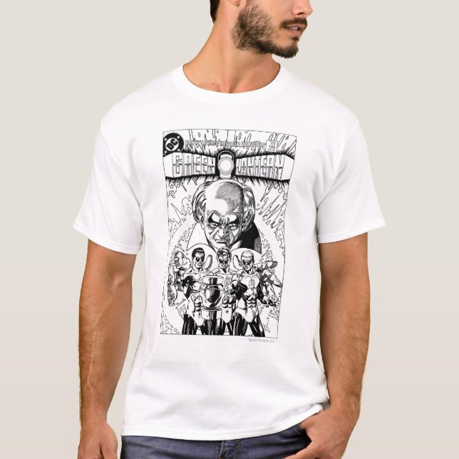 Tre Gröntar - Tecknad, täckning, svartvitt T Shirt (Framsida)