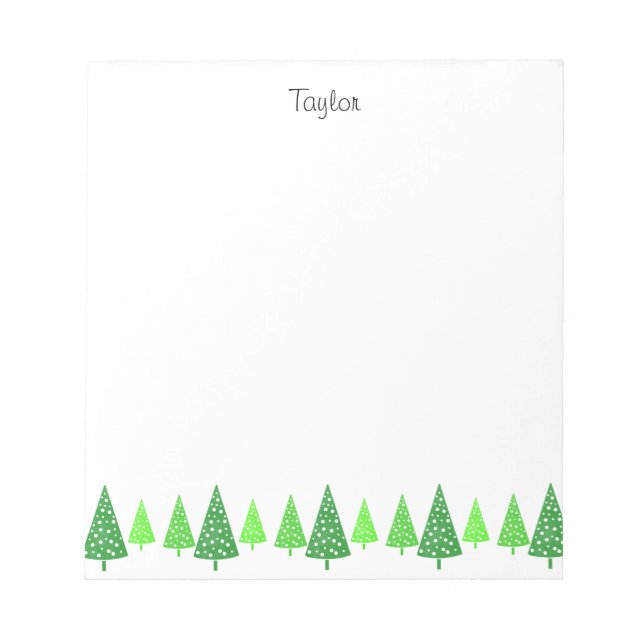 Tre Gröntar Vattenfärg Polka Dot Träd Anteckningsblock (Framsida)
