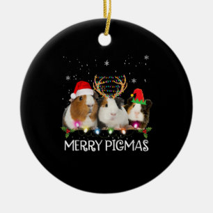 Tre Guineas Gris-jul Ljus Santa Hat Julafton Julgransprydnad Keramik