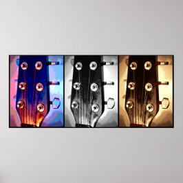 Tre Guitar-chefer Musician Music Älskare Artsy Poster