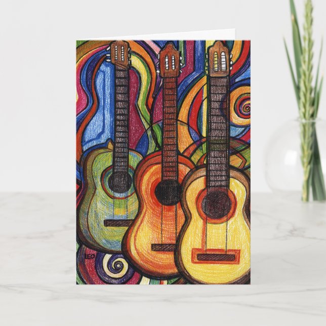 Tre Guitars Kort (Framsida)