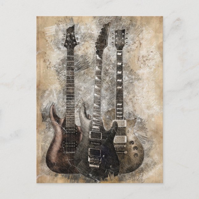 Tre Guitars Vykort (Framsida)