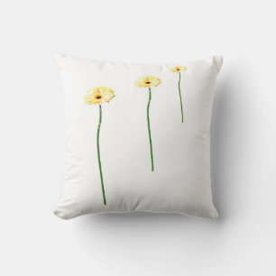 Tre gula Gerbera blommor kudde