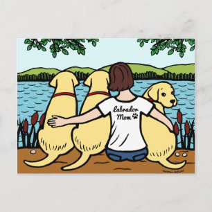 Tre Gulter Labradors och Mamma Vykort